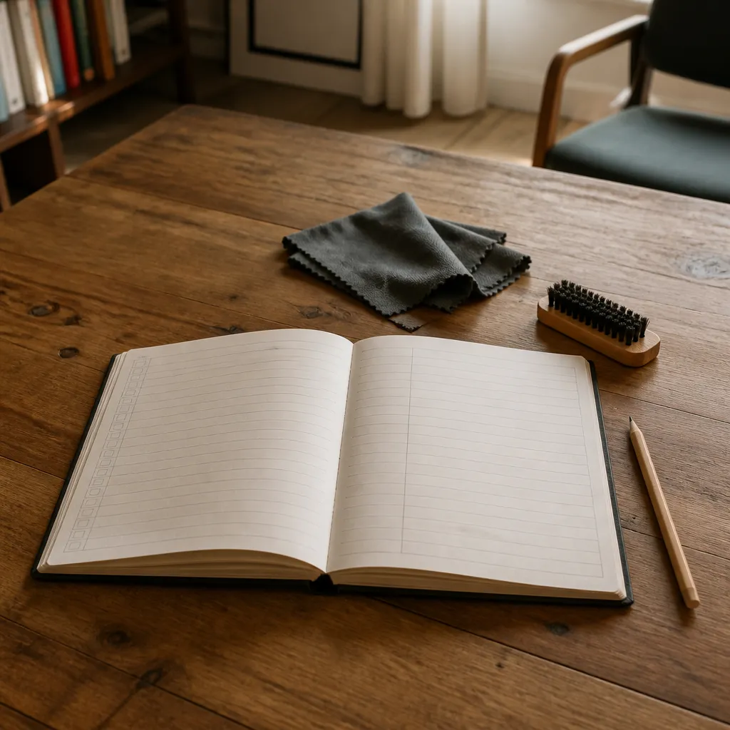 Votre liste de tâches et le matériel posés avant un ménage ponctuel